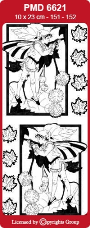 Preview: MD Sticker transparent Flower Fairies Plane Tree gold