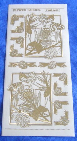 MD Sticker transparent Flower Fairies Pine Tree gold