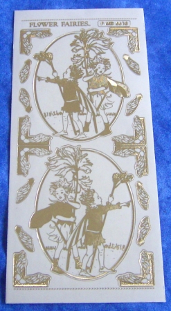 MD Sticker transparent Flower Fairies Rushgrass and Cotton Grass gold