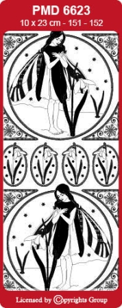 Preview: MD Sticker transparent Flower Fairies Snowdrop gold