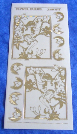 MD Sticker transparent Flower Fairies Rose Hip gold