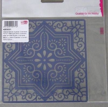 Metallschablone 12,5 cm x 12,5 cm Quadrat / Ornamente