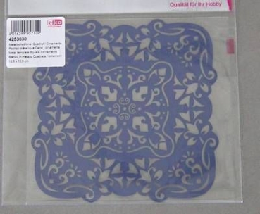 Metallschablone 12,5 cm x 12,5 cm Quadrat / Ornamente