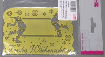 Metallschablone 14,5 cm x 9,5 cm Frohe Weihnachten