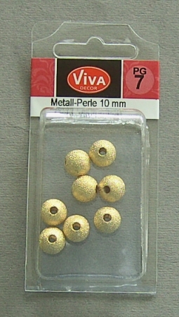 VIVA Decor Metallperle gold diamantiert 10 mm