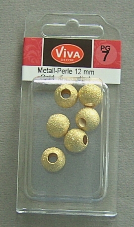 VIVA Decor Metallperle gold diamantiert 12 mm