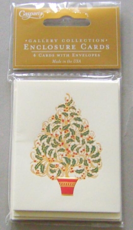 Caspari Minikarte geprägt mit Umschlag Set mit 4 Stück Tree Embossed