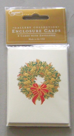 Caspari Minikarte geprägt mit Umschlag Set mit 4 Stück Wreath Embossed