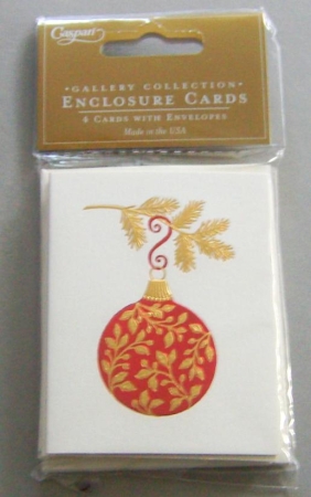 Caspari Minikarte geprägt mit Umschlag Set mit 4 Stück Ornament on Branch Embossed