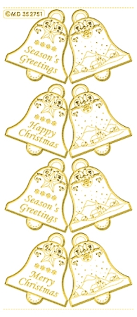 MD Sticker transparent Minicard Stickers gold Glocken