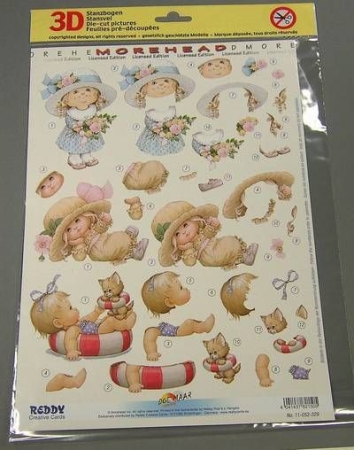 3D Stanzbogen Moreheads mit Hüten, Sommerkinder
