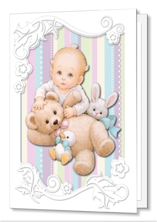 Preview: Reddy Cards 3D-Stanzbogen Moreheads Baby