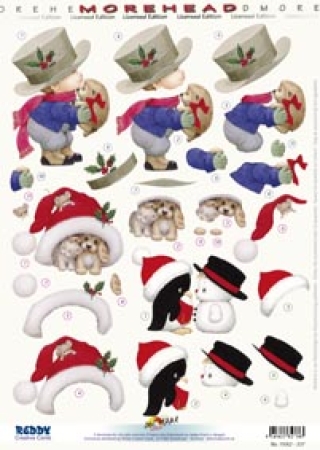 3D Stanzbogen Moreheads Weihnachten mit Tieren
