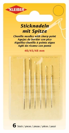 Sticknadeln mit Spitze 40, 45, 48 mm 6 Stück