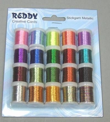 Feine Stickgarn Metallicfarben 20 Farben