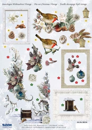 Reddy Cards 3D Stanzbogen Christmas Vintage 4