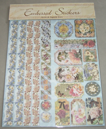 Le Suh Geprägte Sticker Blumen mit Bordüren II