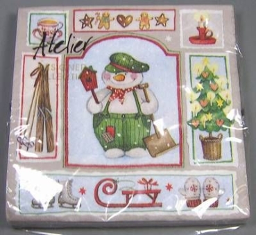Serviettenzauber Schneemann