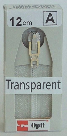 OPTI Reissverschluß nicht teilbar transparent 12 cm lang