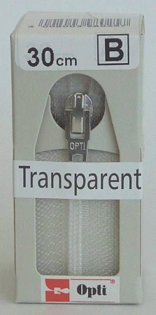 OPTI Reissverschluß nicht teilbar transparent 30 cm lang