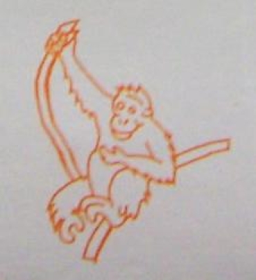 Doppelseitiger Stempel Orangutan