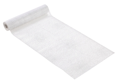 Creapop Organza-Brilliant-Vlies weiss-silber pro Meter