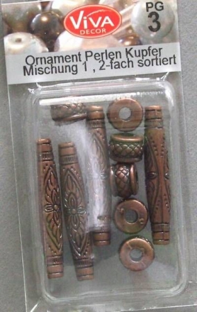 VIVA Decor Ornament Perlen Stäbchen und Rondell kupfer