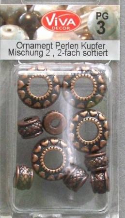 VIVA Decor Ornament Perlen Rondelle kupfer