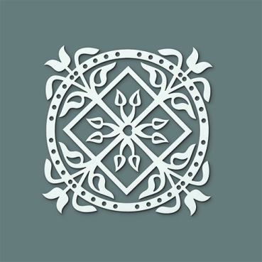 Stencils Ornament 1-teilig 18 cm Durchschnitt