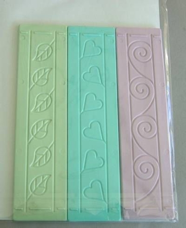 3 er Set 6 x 24 cm Herzchen, Blätter, Blumen, Ornamente