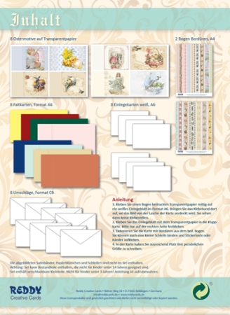 Preview: Reddy Cards Osterkarten mit Transparentpapier