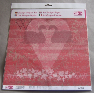 Efco Design-Papier Set 6 Stück Thema Hochzeit klassisch