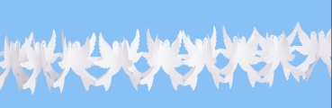Papiergirlande Taubenpaar weiss