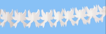 Papiergirlande Taubenpaar creme