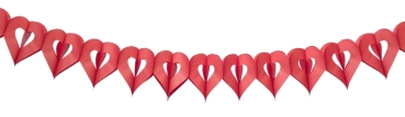 Papiergirlande Herz rot