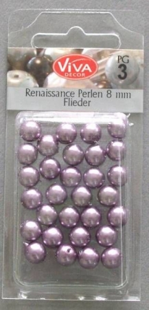 Renaissance Perlen 8 mm Durchmesser 30 Stück flieder