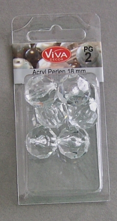 VIVA Decor Acryl Perlen 18 mm transparent