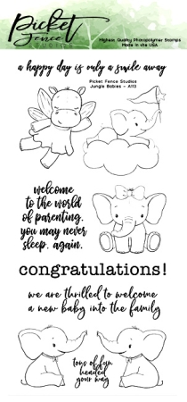 Picket Fence Studios Clear Stamps Jungle Babies