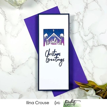 Preview: Picket Fence Studios Die / Schneideschablone Slim Line Die Cutting System Insert 4 x 4 Inch Nativity