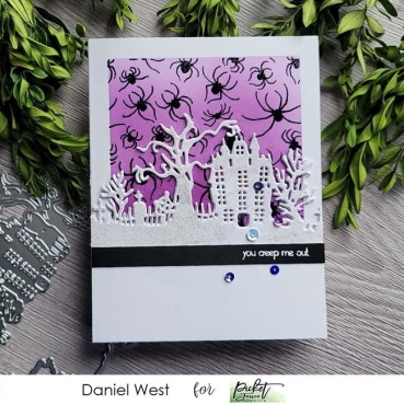 Preview: Picket Fence Studios Clear Stamps Transparente Stempel 4 x 4 inch Marching Spiders