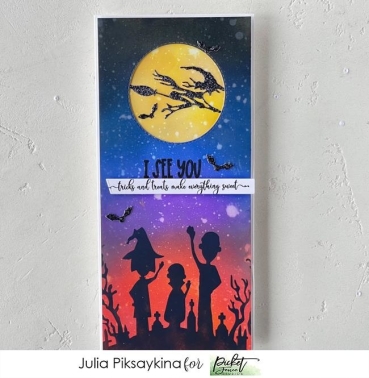 Preview: Picket Fence Studios Schablone Stencil 6 x 6 inch Be Spooky Together