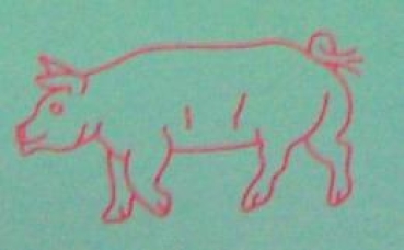 Doppelseitiger Stempel Pig