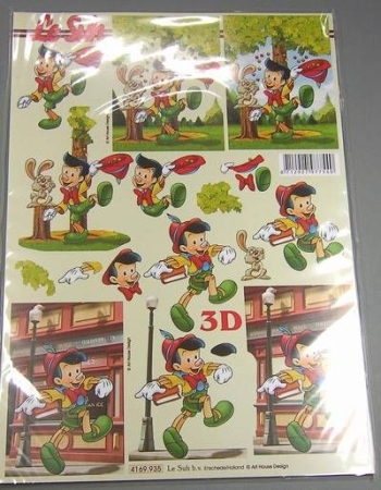 3 D Bogen zum Schneiden Pinnocchio mit Kaninchen