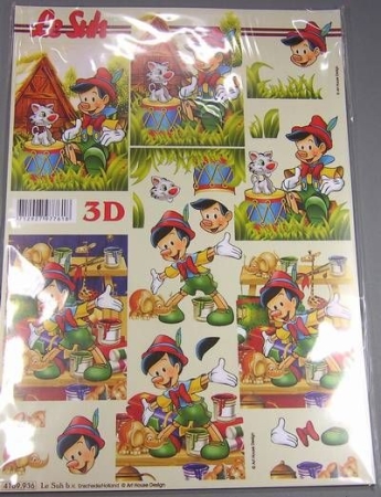 3 D Bogen zum Schneiden Pinnocchio mit Hund