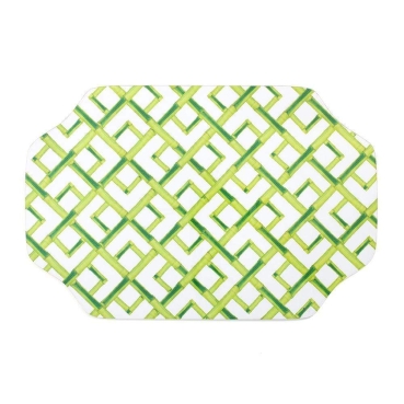 Caspari Bamboo Chippendale Lacqeur Placemat in White
