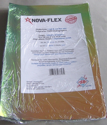 Nova Flex Plotterfolie Polyester Holographic 1900 Bogen 20 x 30 cm, Chamäleon Violett