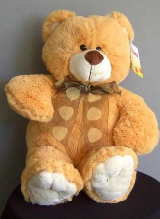 Althans Teddybär mit Schleife 34 cm orangegelb