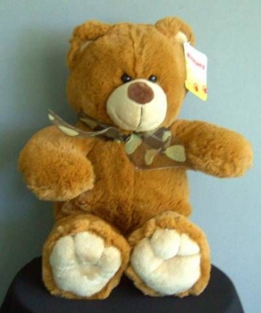 Althans Teddybär mit Schleife 34 cm hellbraun