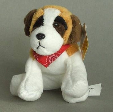 Althans Plüschtier Hund 13 cm mit Sound beige weiss braun