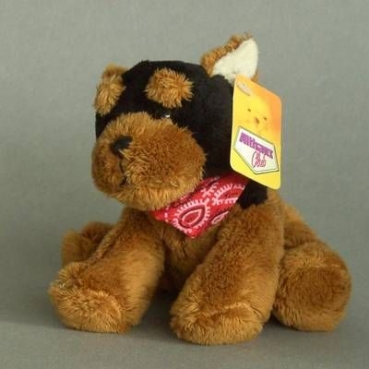 Althans Plüschtier Hund 13 cm mit Sound schwarz braun